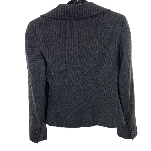 Ann Taylor Womens 0 Charcoal Tweed Blazer Wool Blend - Picture 6 of 8